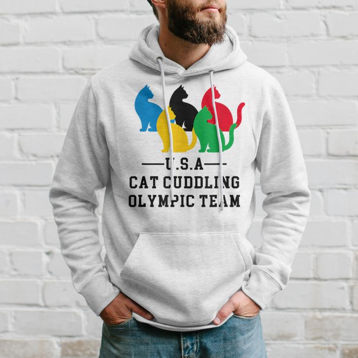 Cat Cuddling Olympic Team Hoodie Gifts for Him