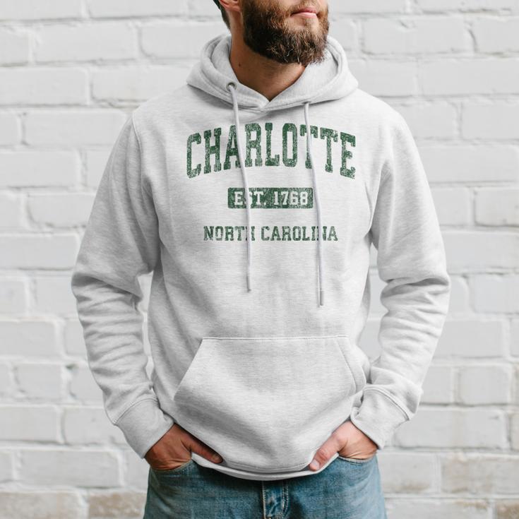 Charlotte North Carolina Nc Vintage Athletic Sports Hoodie Gifts for Him