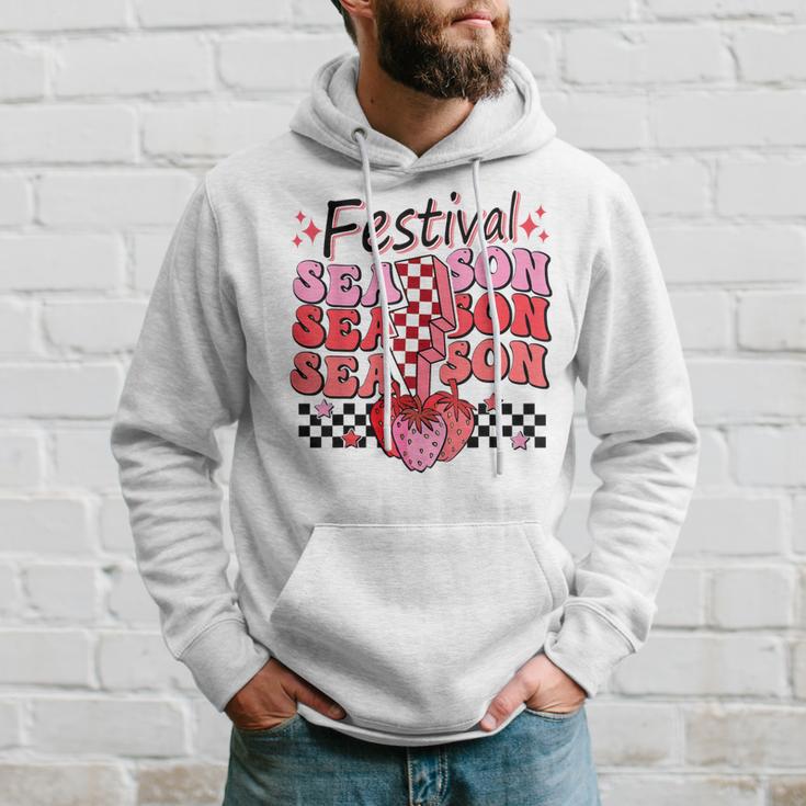 Checkered Lightning Festival Season Strawberry Fruit Lover Hoodie Gifts for Him