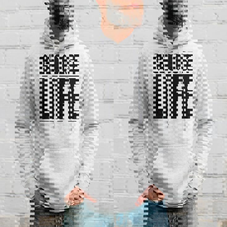 Choose Life Grandes Lettres Noires En Gras Style Rétro Années 80 Sweat à capuche Cadeaux pour lui