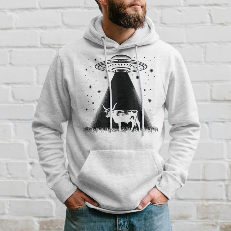Cow Farmer Breeder Alien Shorthorn Cattle Ufo Hoodie - Monsterry