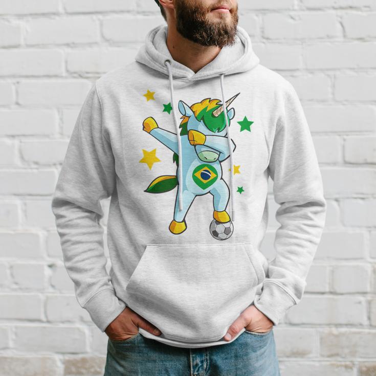 Dabbing Unicorn Support Jersey Brazil Soccer Girls Hoodie Gifts for Him