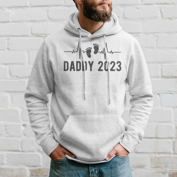 Daddy Est 2023 Heartbeat First Time New Dad Hoodie Gifts for Him