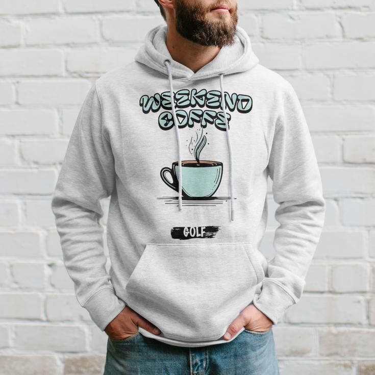 Damen Lustiger Wochenend-Kaffee Und Golf Golf-Besessen Für Papa Mit-Ausschnitt Kapuzenpullover Geschenke für Ihn