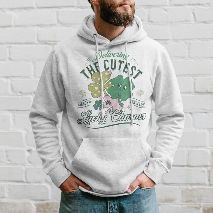 Delivering The Cutest Lucky Charms Labor Delivery St Patrick Hoodie Gifts for Him