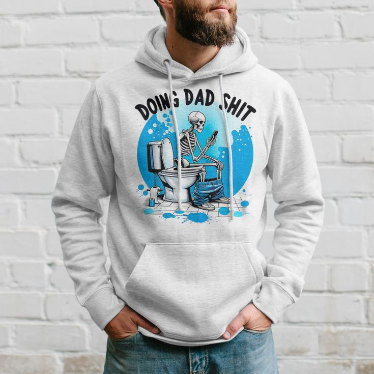 Doing Dad Shit Skeleton Toilet Humor Phone Father's Day Hoodie Gifts for Him