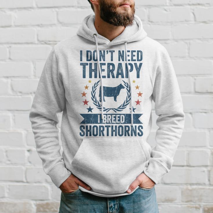 Don't Need Therapy Cow Breeder Shorthorn Cattle Farmer Hoodie Gifts for Him