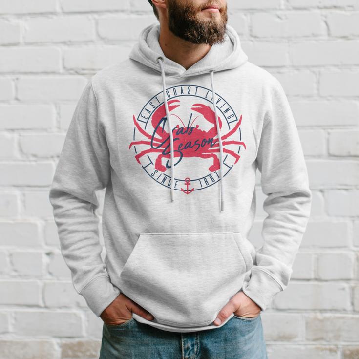 East Coast Living Crab Season Circle Hoodie Gifts for Him