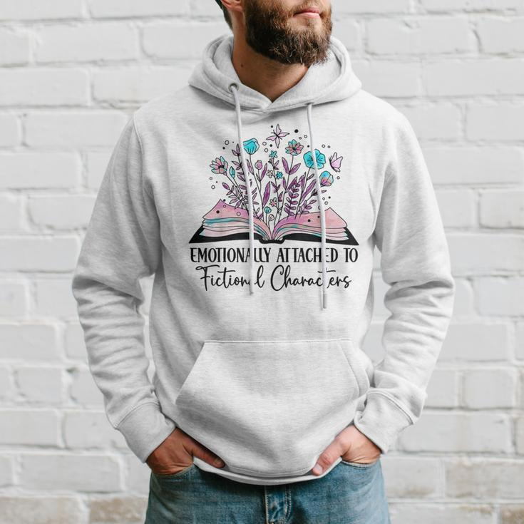 Emotionally Attached To Fictional Characters Book Lover Nerd Hoodie Gifts for Him