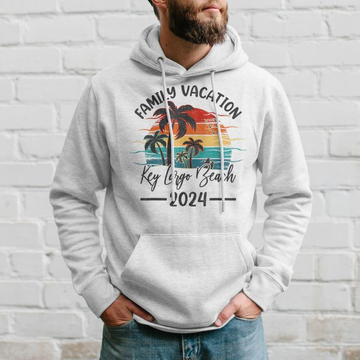 Family Vacation 2024 Vintage Florida Key Largo Beach Hoodie Gifts for Him