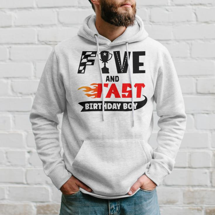 Five And Fast Birthday Boy Race Car 5Th Birthday Racer Hoodie Gifts for Him