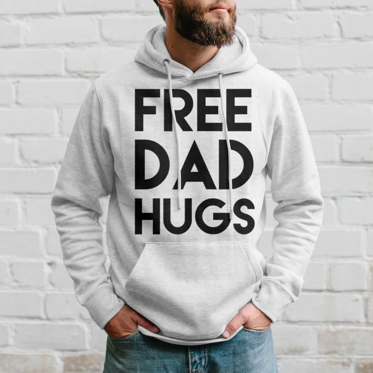 Free Dad Hugs Gay Bisexual Binary Support Black Font Hoodie Gifts for Him