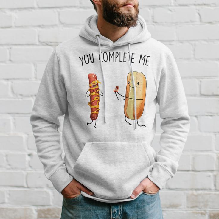 Couples You Complete Me Hot Dog And Hot Dog Bun Hoodie Gifts for Him