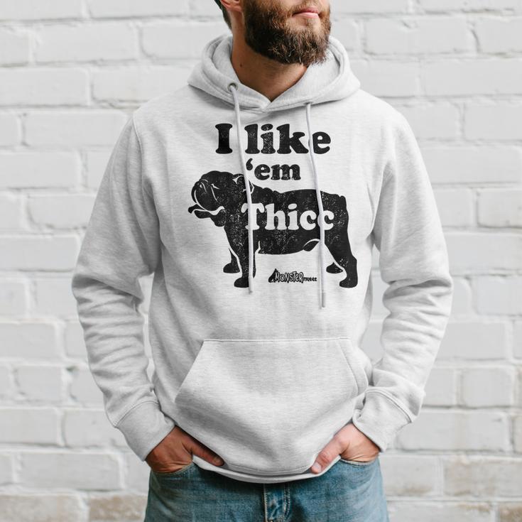 English Bulldog I Like Em Thicc Dog Silhouette Hoodie Gifts for Him