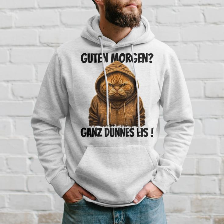 Saying Guten Morgen Ganz Thin Eis Cat White Hoodie Geschenke für Ihn