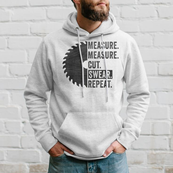 Woodworking Dad Measure Cut Swear Handyman Fathers Day Hoodie Gifts for Him