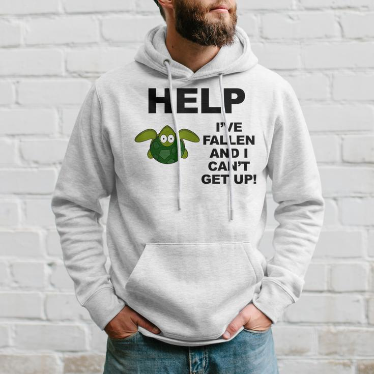 Help I've Fallen And I Can't Get Up Upside Down Turtle Hoodie Gifts for Him