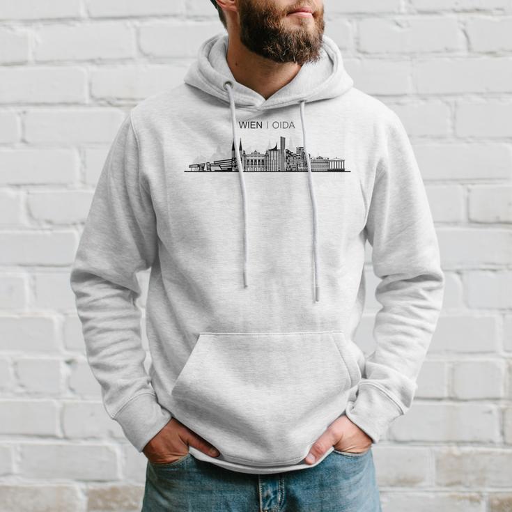 Herren Hoodie Wien Skyline, Bedrucktes Hoodie für Männer – Weiß Geschenke für Ihn