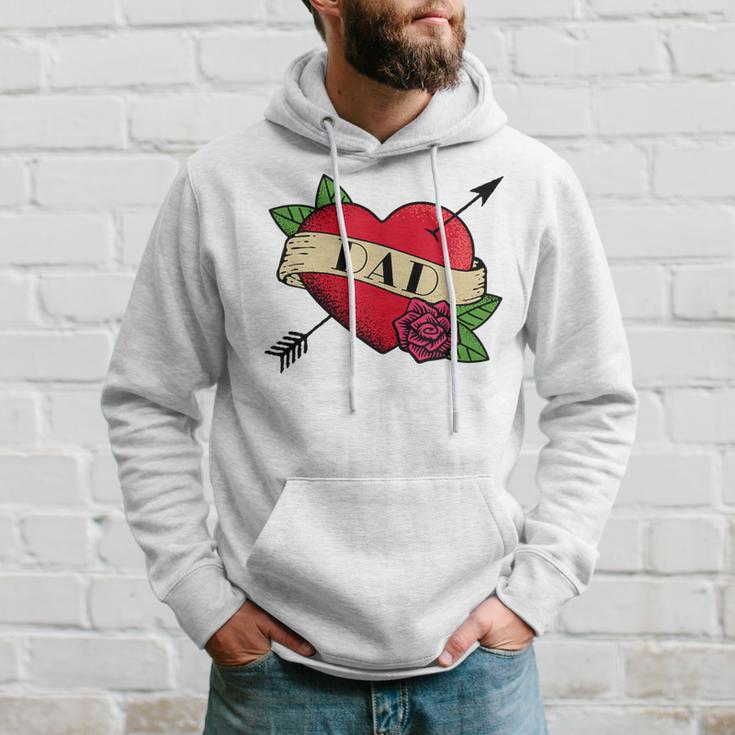 Herz Papa Tattoo Kapuzenpullover Geschenke für Ihn