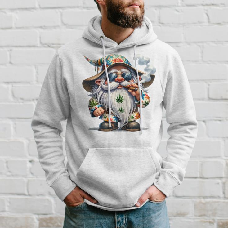 Hippie Gnome Smoking Weed Pot Leaf 420 Marijuana Cannabis Hoodie Gifts for Him