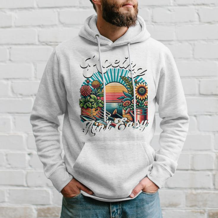 Hoeing Ain't Easy Gardening Hoodie Gifts for Him