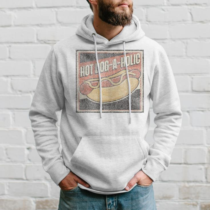 Hot Dog Adult Vintage Hot Dog-A-Holic Hoodie Gifts for Him