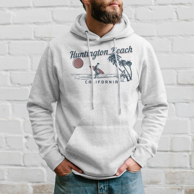 Huntington Beach California Surf Vintage Surfer Hoodie Gifts for Him