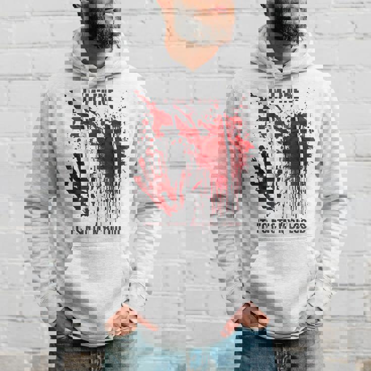 I'm Fine It's Not My Blood Splatter Bloody Blood Stained Hoodie Gifts for Him