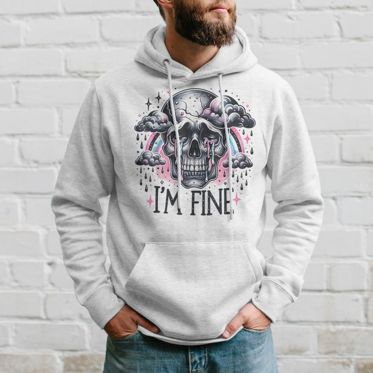 I'm Fine Skull Rainbow Hoodie Gifts for Him