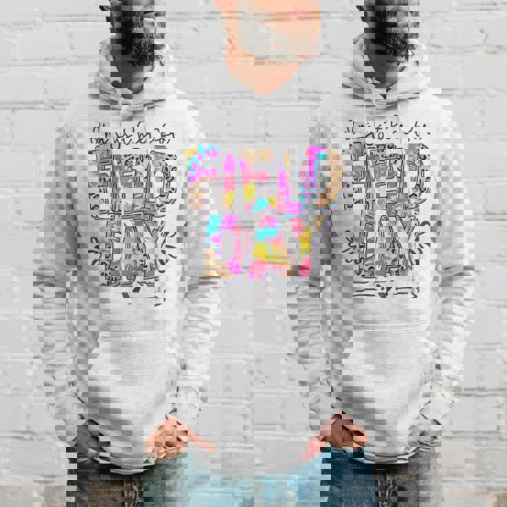 I'm Just Here For Field Day Leopard Tie Dye Happy Field Day Hoodie Gifts for Him