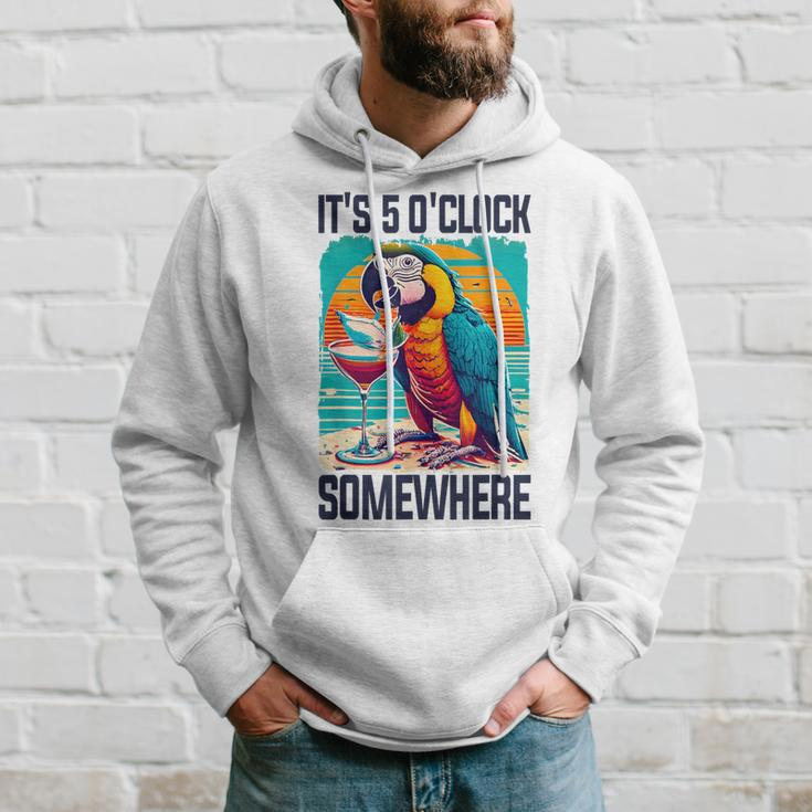 It's 5 O'clock Somewhere Drinking Parrot Cocktail Summer Hoodie Gifts for Him