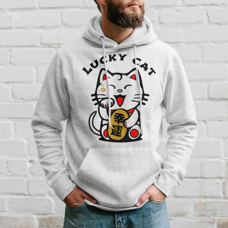 Lucky Cat Maneki-Neko Japanese Good Luck Feng Shui Cute Hoodie Gifts for Him