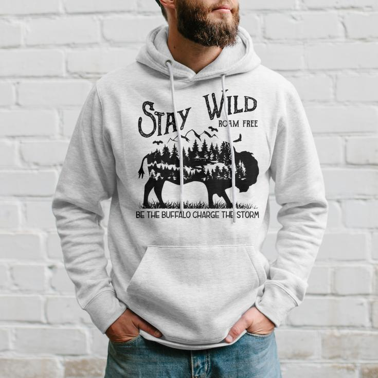 M216 Stay Wild Bison Buffalo Charge The Storm Hoodie Gifts for Him