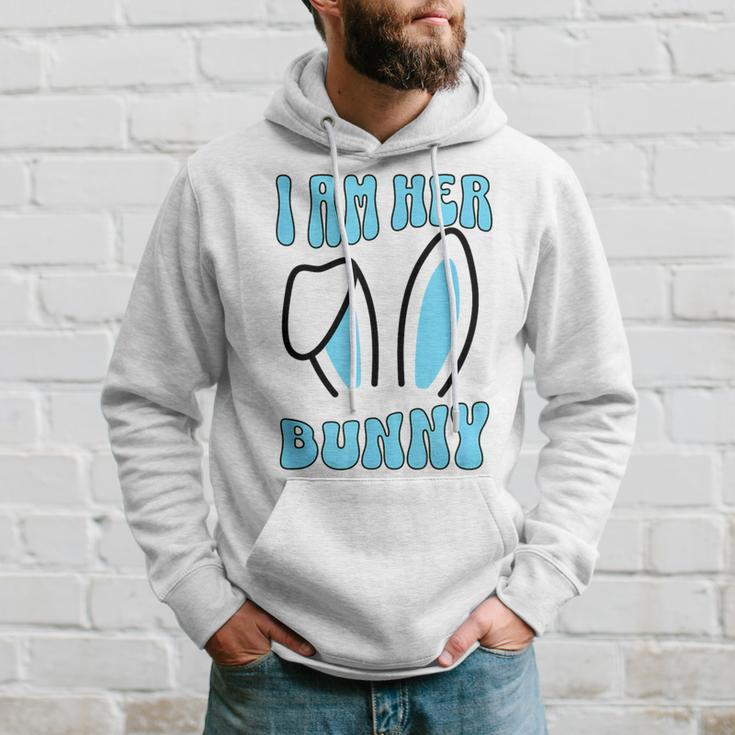 Men's Matching Couple Easter Husband I Am Her Bunny Hoodie Gifts for Him