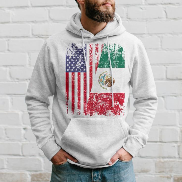 Mexican Roots Half American Flag Mexico Hoodie Gifts for Him