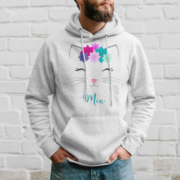 Mia Name Personalised Kitty Cat Hoodie Gifts for Him