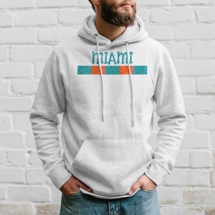 Miami Florida Retro Vintage Weathered Throwback Hoodie Gifts for Him