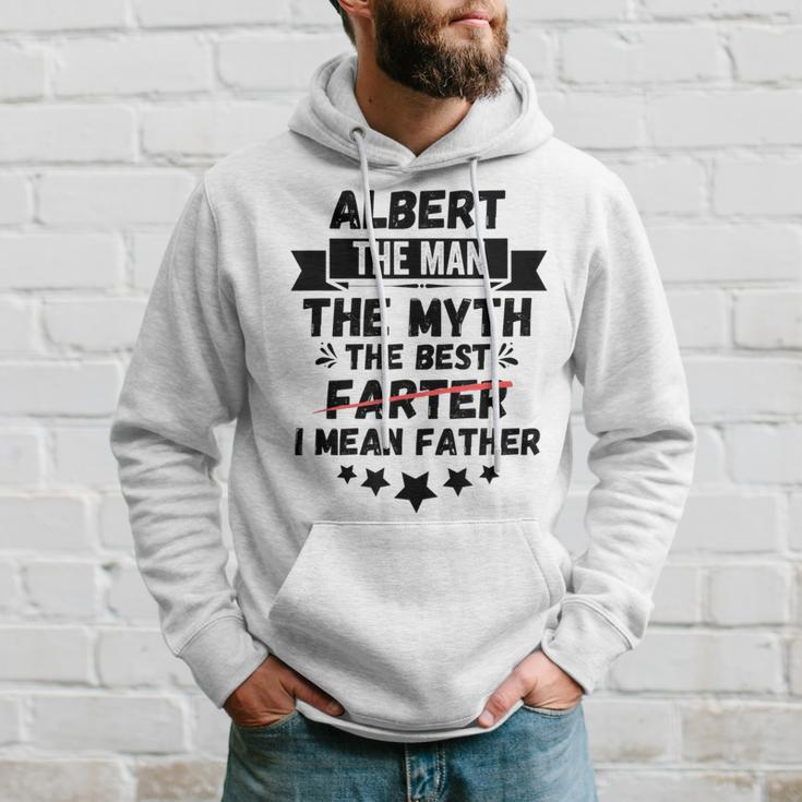 Name Albert Man Myth Best Farter Father Custom Dad Hoodie Gifts for Him