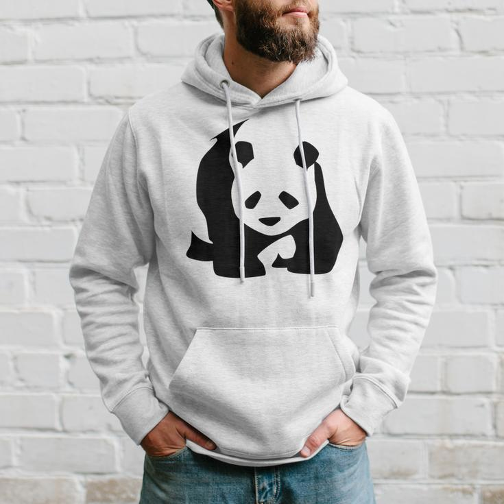 Panda Bear Lovers Minimalist Black And White China Wildlife Hoodie Gifts for Him