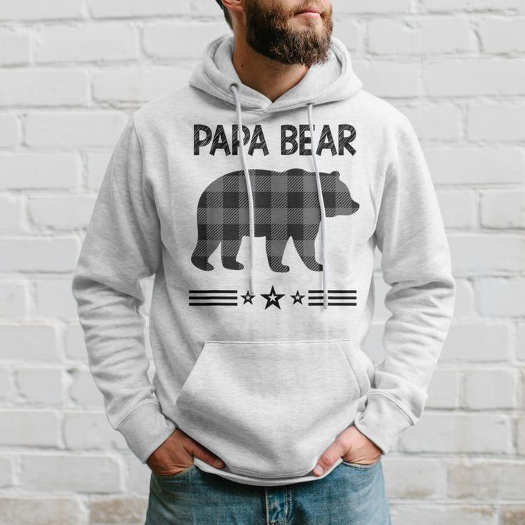 Papa-Bär In Schwarz-Weiß Kariertem Bär Kapuzenpullover Geschenke für Ihn