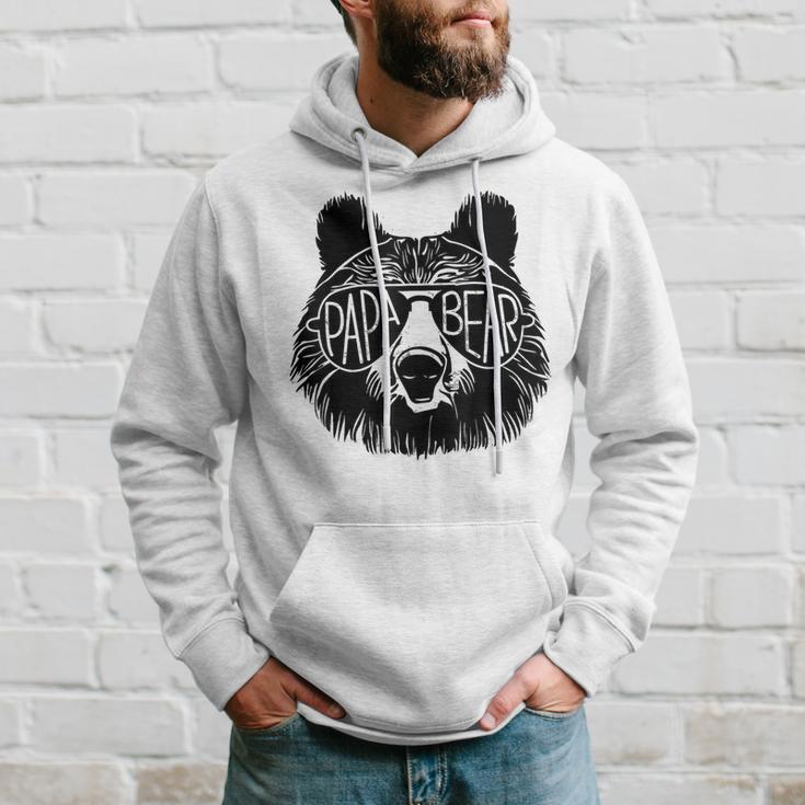 Papa Bear Face Sunglasses Papa Bear Lover Father's Day Hoodie Gifts for Him