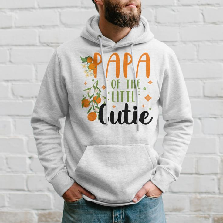 Papa Little Cutie Baby Shower Orange 1St Birthday Party Hoodie Gifts for Him