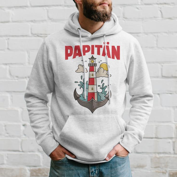 Papitänatertag Bester Papa Anker Leuchtturm Norden Kapitän Kapuzenjacke Kapuzenpullover Geschenke für Ihn