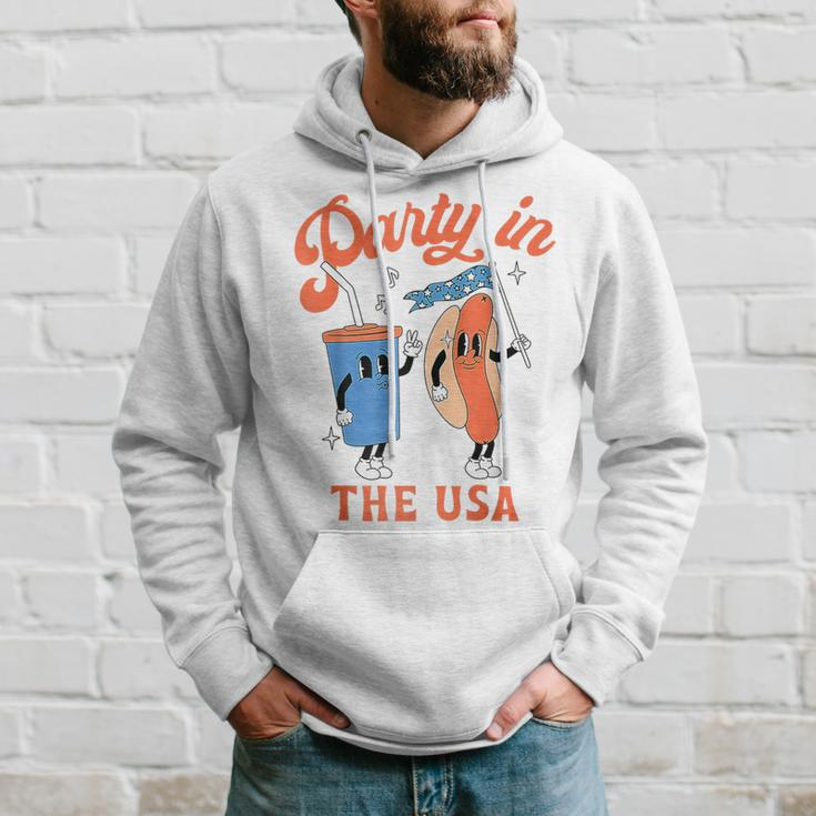 Party In The Usa Hot Dog Love Usa Fourth Of July Hoodie Gifts for Him