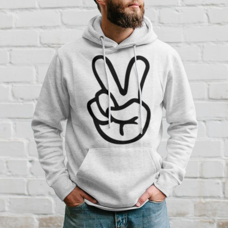 Peace Sign Fingers Peace Sign Hand Hoodie Gifts for Him