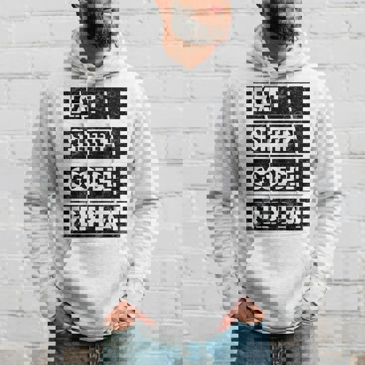 Programmer Eat Sleep Code Repeat Software Engineer Hoodie Gifts for Him