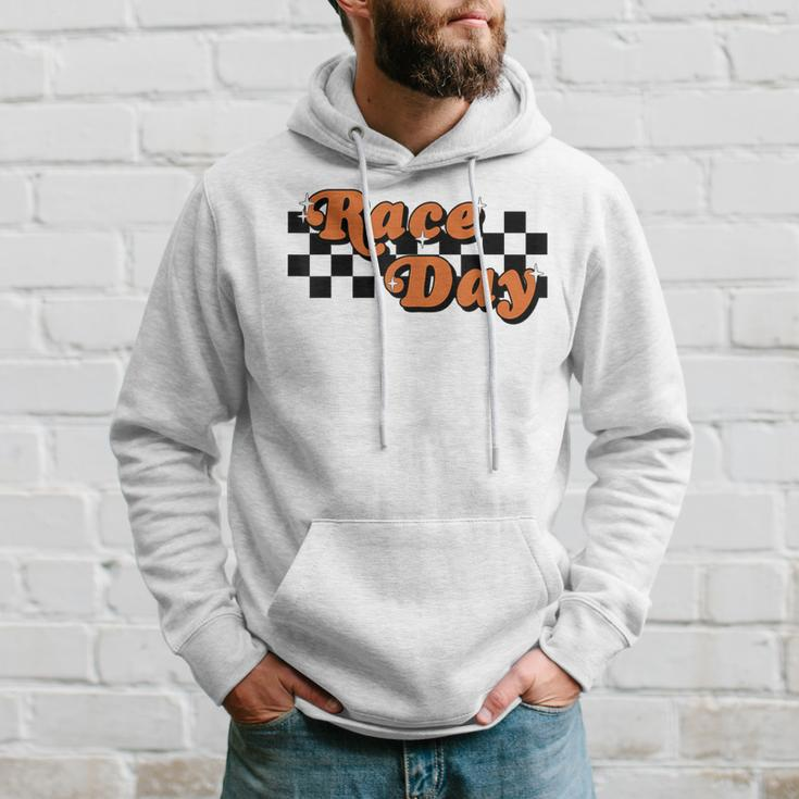 Race Day Checkered Flag Racing Driver Cheer Mama Hoodie Gifts for Him