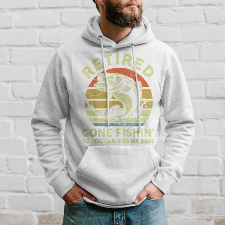 Retired Gone Fishing- Grandpa Retirement Bass Dad Hoodie Gifts for Him