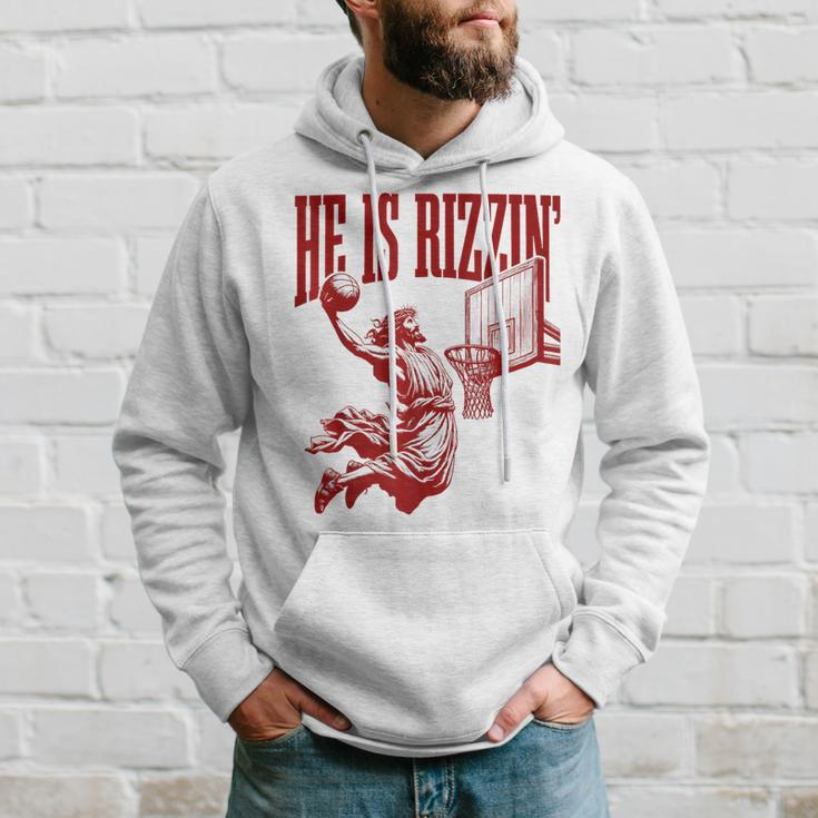 He Is Rizzin Jesus Basketball Easter Meme Hoodie Gifts for Him