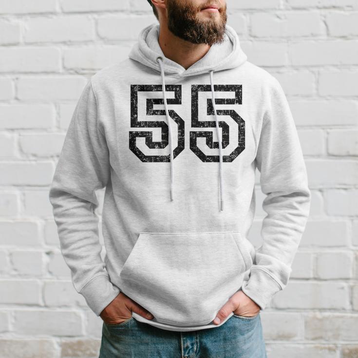 Rückennummer 55Intage SchwarzWeiß Hoodie Geschenke für Ihn